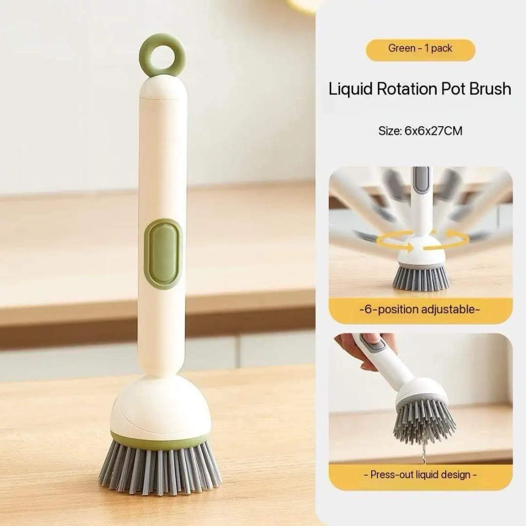 360° Scrubber Wand with Liquid Dispenser - Kitchen Cleaning Tool