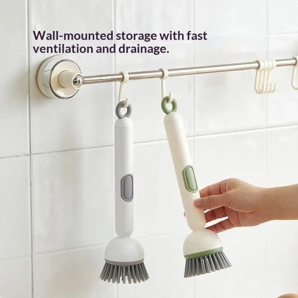 360° Scrubber Wand with Liquid Dispenser - Kitchen Cleaning Tool