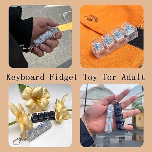 Keyboard Fidget Keychain - Stress Relief Toy