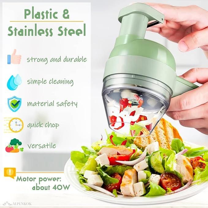 4 in 1 Electric Vegetable Cutter - Wireless Food Chopper