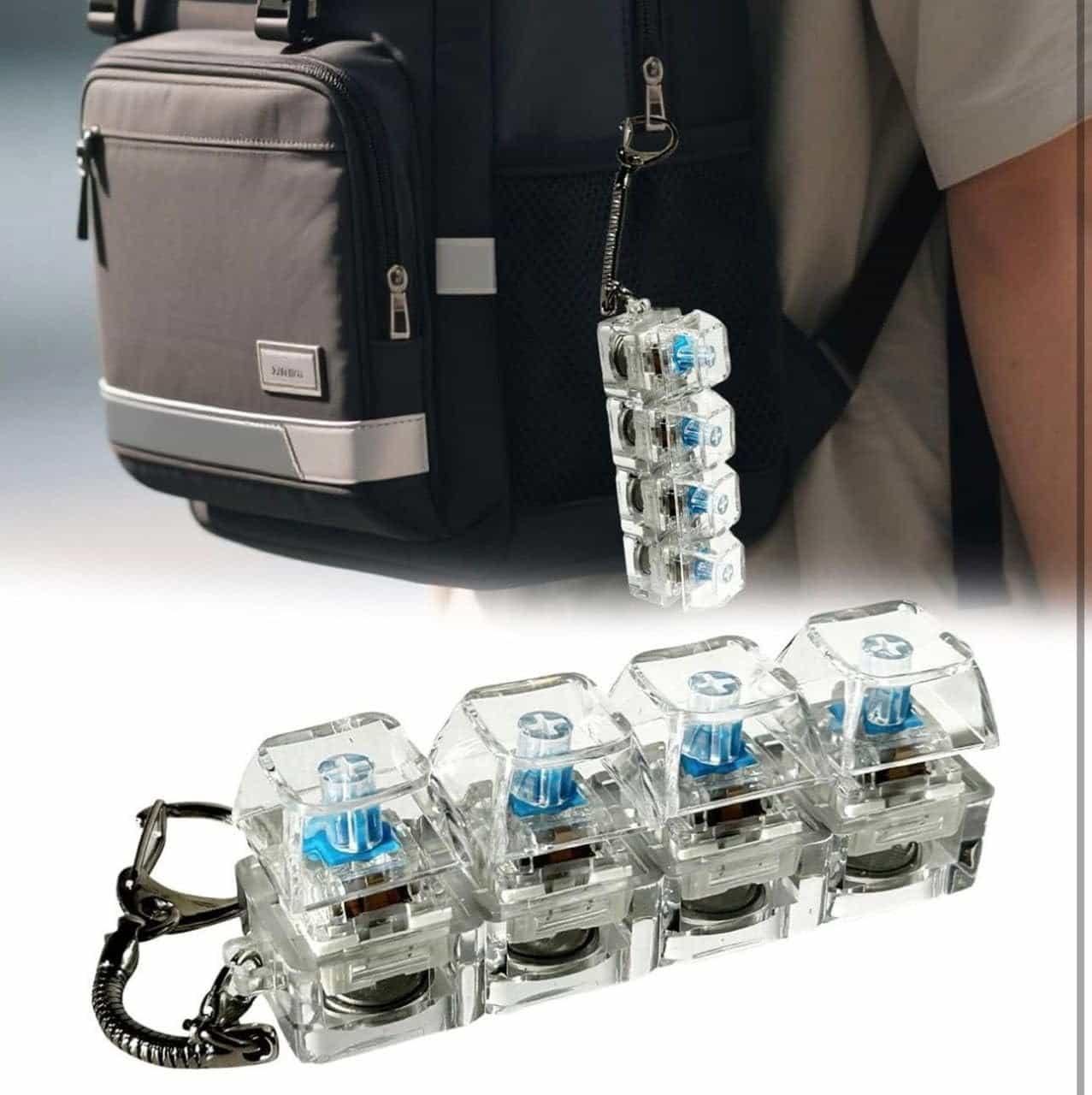 Keyboard Fidget Keychain - Stress Relief Toy