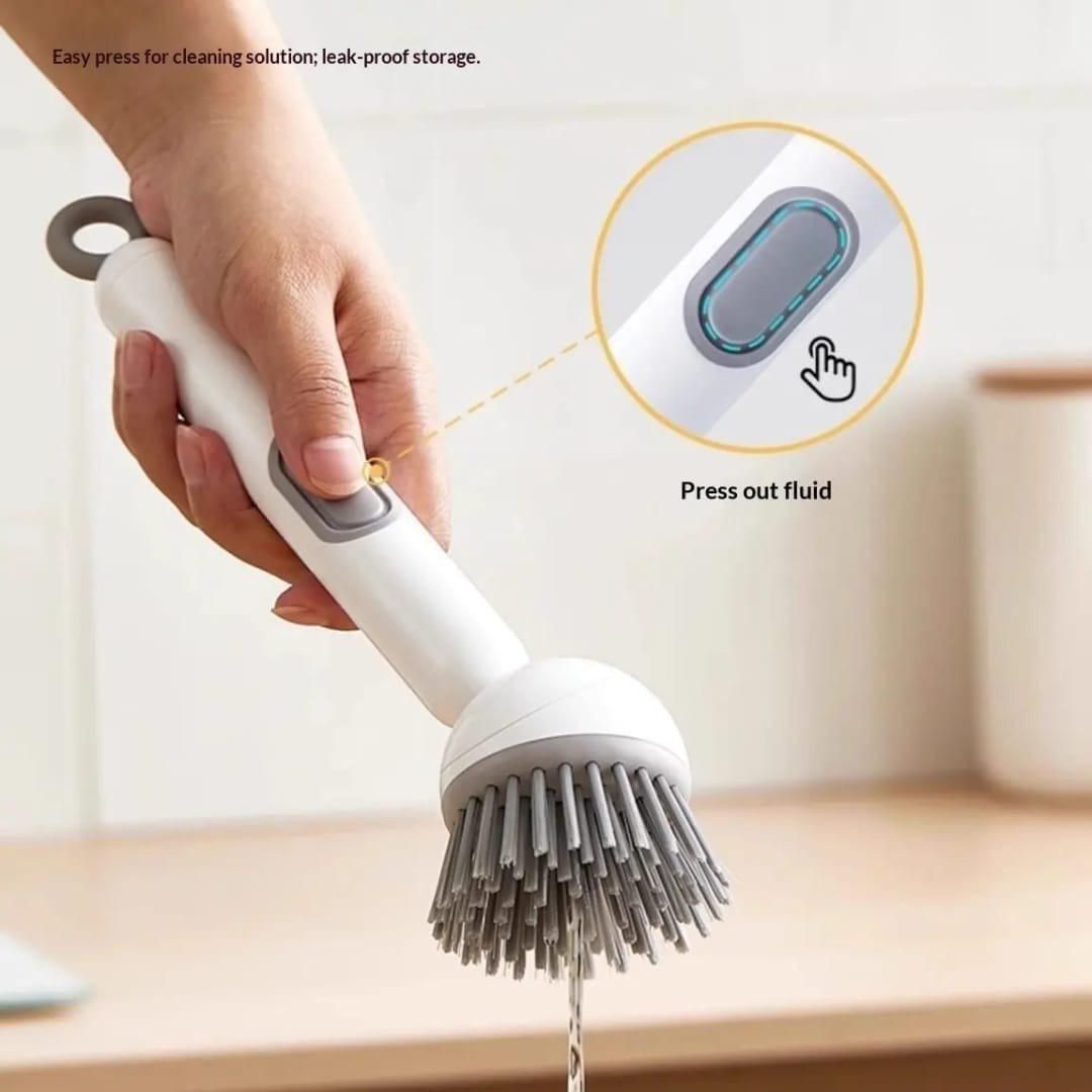 360° Scrubber Wand with Liquid Dispenser - Kitchen Cleaning Tool
